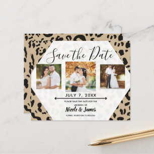 Tan Brown & Black Cheetah Leopard Save the Date