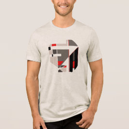 Tan Brown Black Red Geometric Abstrakt MCM Look Tri-Blend Shirt