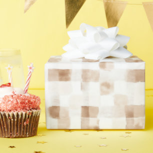 Tan Brown Cream Stripes Geschenkpapier