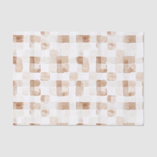 Tan Brown Cream Stripes Seidenpapier (Vorderseite)