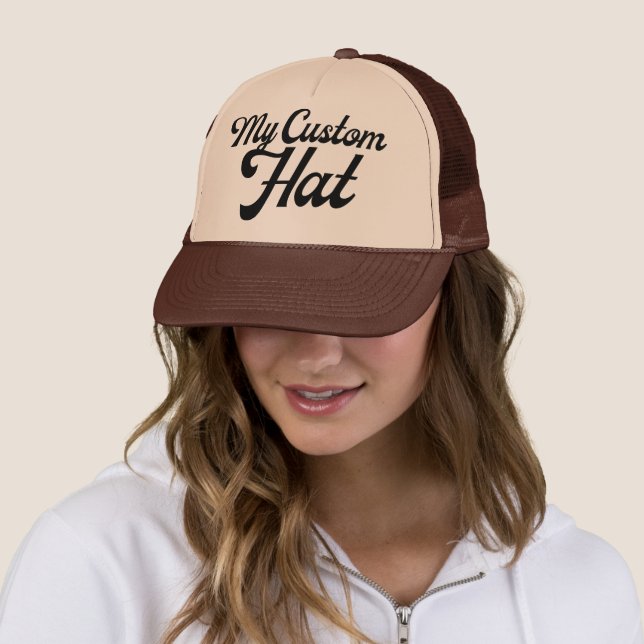 TAN & BROWN Custom Trucker Hat Mesh Cap Blank Truckerkappe (Beispiel)