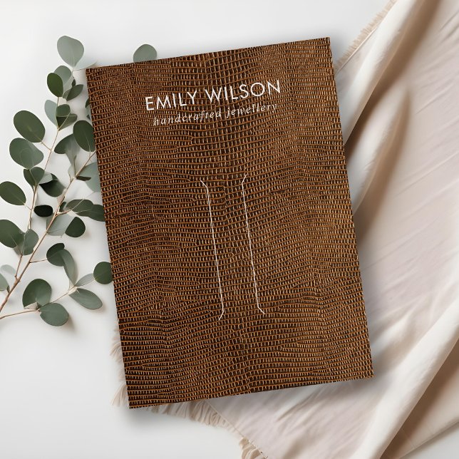 TAN BROWN LEDERTEXTURE-HAARKLIP-DISPLAY-KARTE VISITENKARTE (Von Creator hochgeladen)