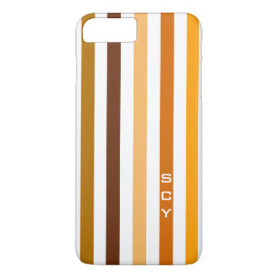 Tan Brown Orange Vertikal Stripes Monogramm Case-Mate iPhone Hülle
