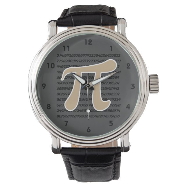 Tan Brown Pi Symbol Armbanduhr (Vorderseite)