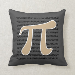 Tan Brown Pi Symbol Kissen