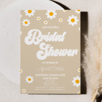 Tan Brown Retro Daisy Blume Brautparty