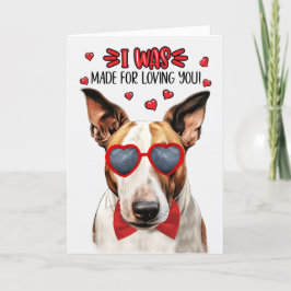 Tan Bull Terrier Dog Made for Love You Valentine Feiertagskarte