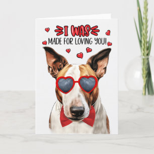 Tan Bull Terrier Dog Made for Love You Valentine Feiertagskarte