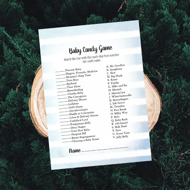 Tan Bunny Blue Baby Candy Baby Showspiel Einladung (Von Creator hochgeladen)