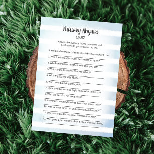 Tan Bunny Blue Kinderzimmer Rhymes Quiz Game Einladung