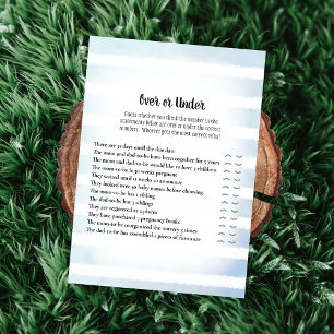 Tan Bunny Blue Over Under Baby Showgame Einladung