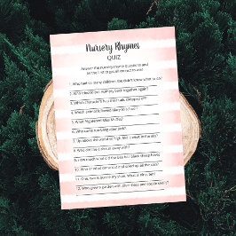 Tan Bunny Pink Kinderzimmer Rhymes Quiz Spiel Einladung