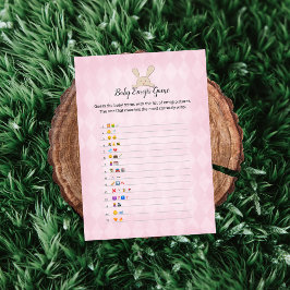 Tan Bunny Pink Raute Baby Emoji Pictures Spiel Einladung