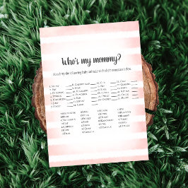 Tan Bunny Pink Wer ist mein Mama Baby Shower Game Einladung