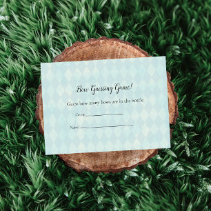 Tan Bunny Rabbit Guessing Count Baby Showspiel Begleitkarte