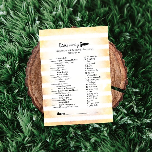 Tan Bunny Yellow Baby Candy Baby Showspiel Einladung (Von Creator hochgeladen)