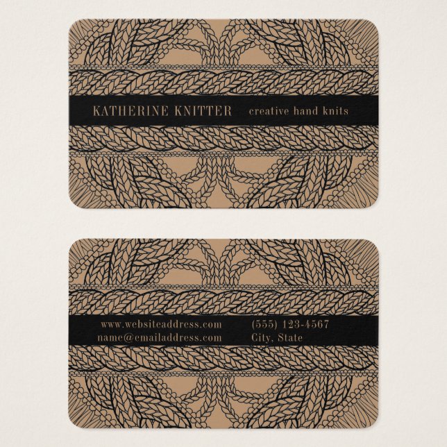 TAN CABLE STRICK Oceana Business Card (Vorne & Hinten)