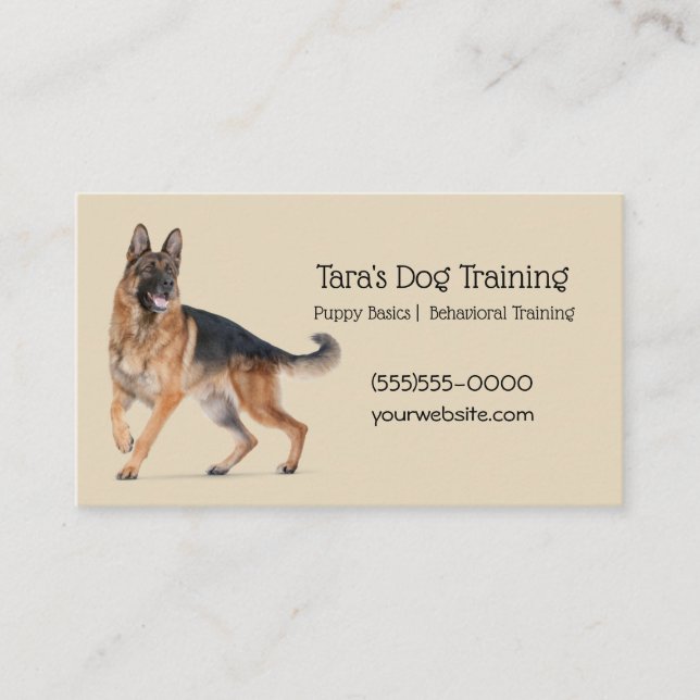 Tan Canine Dog Training Pet Visitenkarte (Vorderseite)