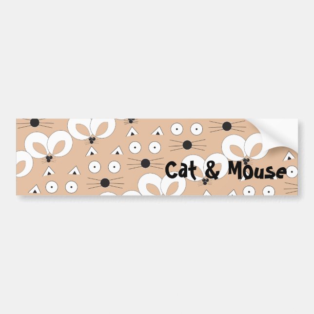 Tan Cat & Mouse Autoaufkleber (Vorne)
