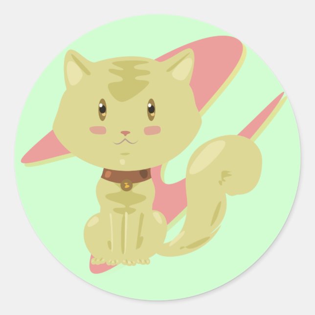 Tan Cat Stickers (Vorderseite)