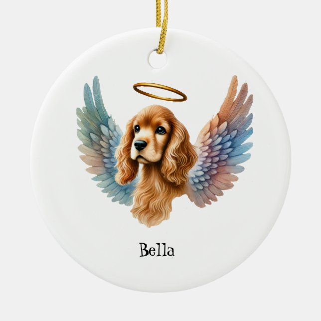 Tan Cocker Spanel Memorial Pet Design Keramik Ornament (Vorne)