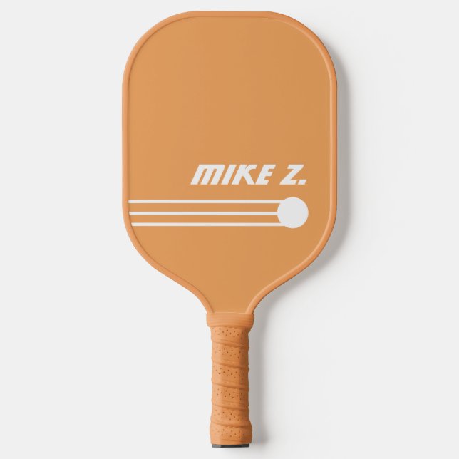 Tan Color PickleBall Paddle mit dem Namen des Spie (Vorderseite)