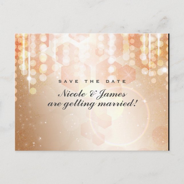 Tan Coral & Cream Glamour Save the Date Postkarte (Vorderseite)