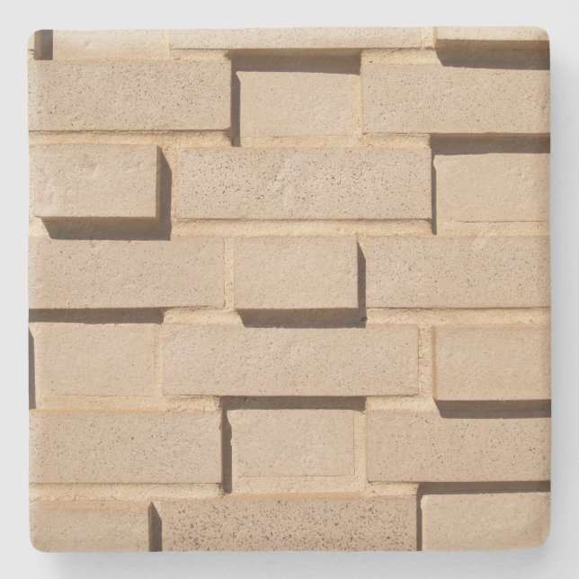 Tan Cream Brick Wall Square Untersetzer (Vorderseite)
