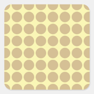 Tan Cream Neutral Dots Quadratischer Aufkleber