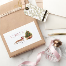 Tan Dackel Funny Christmas Dog mit Baum