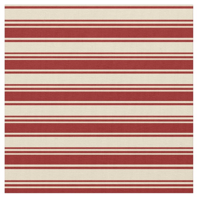 Tan & Dark Red Lines Muster Stoff (Nahaufnahme)