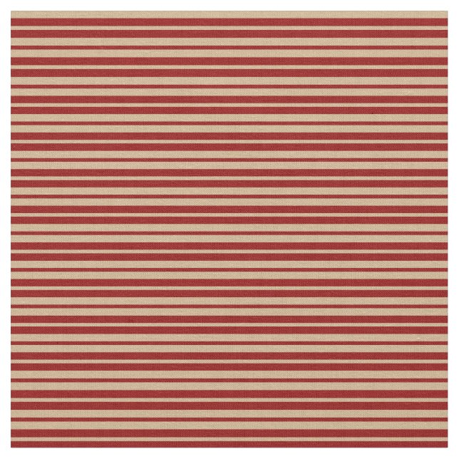 Tan & Dark Red Lines/Stripes-Muster Stoff (Nahaufnahme)