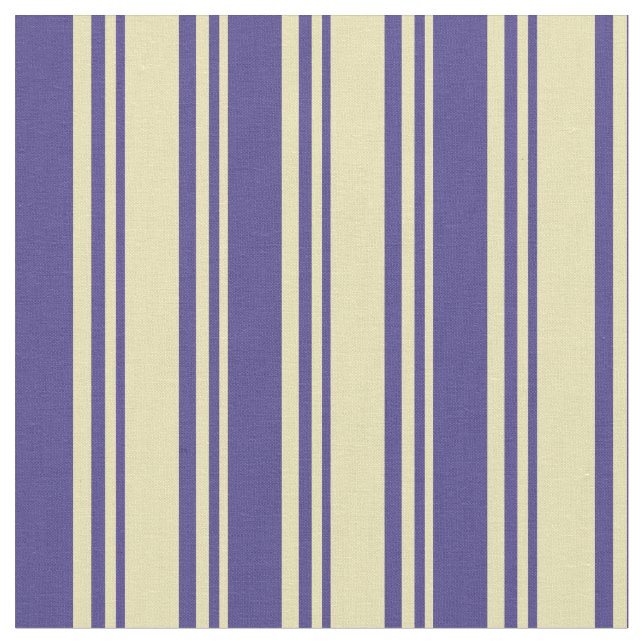 Tan & Dark Slate Blue Stripes Muster Stoff (Nahaufnahme)