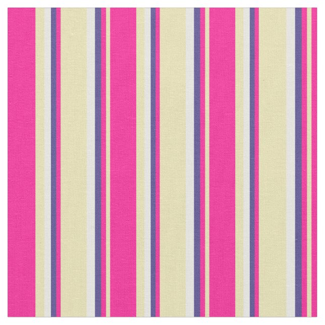 Tan, Deep Pink, Dark Slate Blue & Mint Creme Stoff (Nahaufnahme)