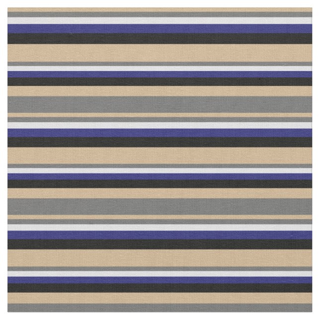 Tan, Dim Gray, Lavender, Midnight Blue & Black Stoff (Nahaufnahme)