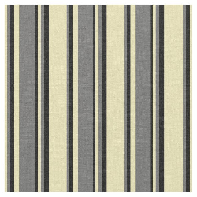 Tan, Dim Gray und Black Pattern of Stripes Stoff (Nahaufnahme)
