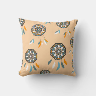 Tan Dream Catcher Square Kissen