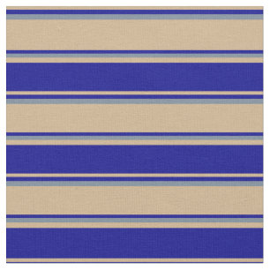 Tan, Dunkelblau und Lichtschiefer-Graues Muster Stoff