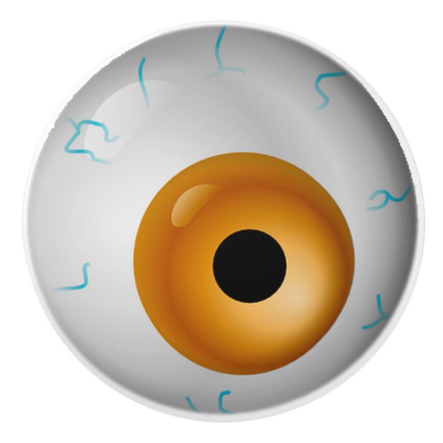 Tan Eyeball Zombie Drawer Knob Keramikknauf (Vorderseite)