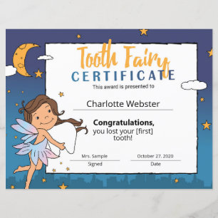 Tan Fairy Clip Art First Love Tooth Certificate