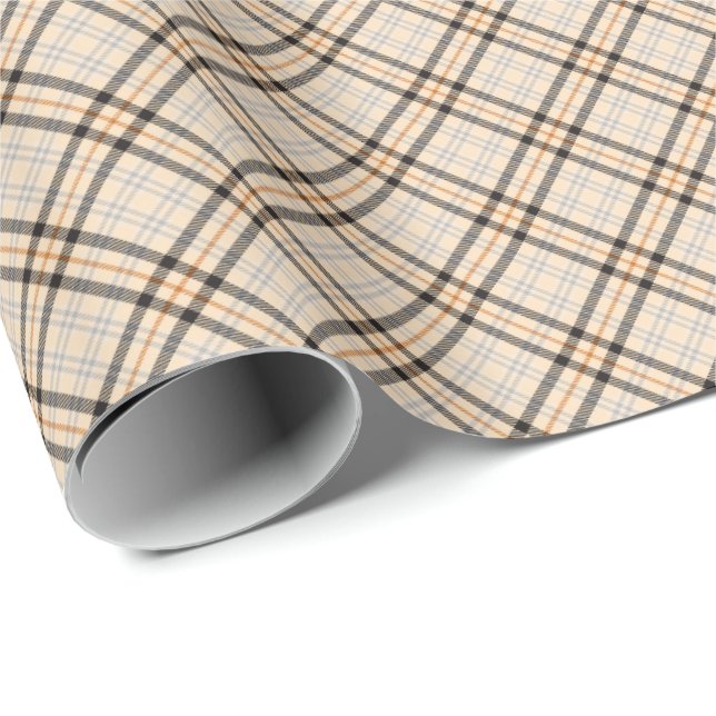 Tan Farmhouse Kariertes Weihnachtsmuster Geschenkpapier (Rolleneckpunkt)