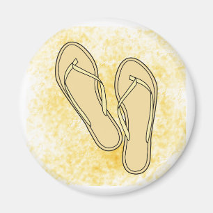 Tan Flip Flops Magnet