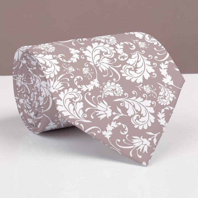 Tan Floral Pattern Custom Necktie Krawatte (Von Creator hochgeladen)