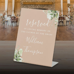 Tan Floral reserviert Vatermutter Gedenkstätte Sockelschild