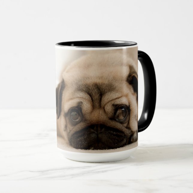 TAN-Frau-Mops Tasse (VorderseiteRechts)