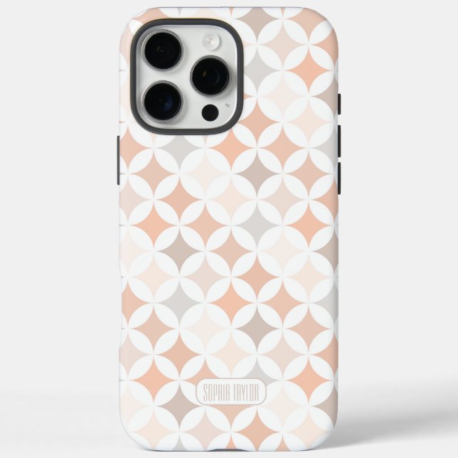Tan Geometric Diamond Circles Case-Mate iPhone Hülle (Rückseite)