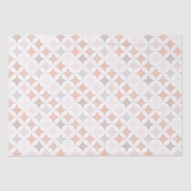 Tan Geometric Diamond Circles Seidenpapier (Vorderseite)