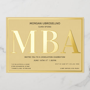 Tan Gold MBA Abschluss Folieneinladung