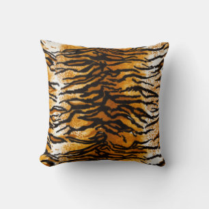Tan & Gold Tiger Print Throw Kissen