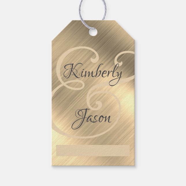 Tan/Gray, Yel Gold Metal Geschenkanhänger (Vorderseite)